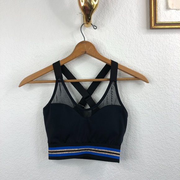 Nylora Other - NylOra Mesh Sweetheart Metallic BandX Cross Back Sports Bra